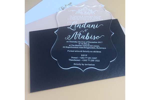Acrylic Invitation Card