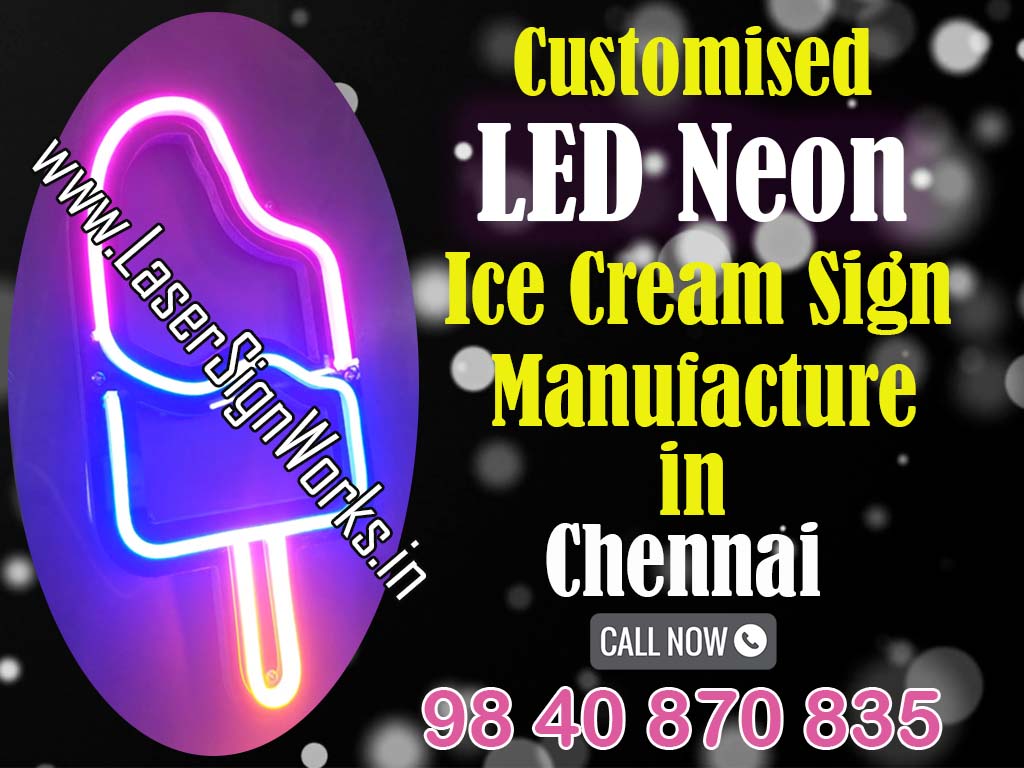 Neon LED Ice Cream Sign