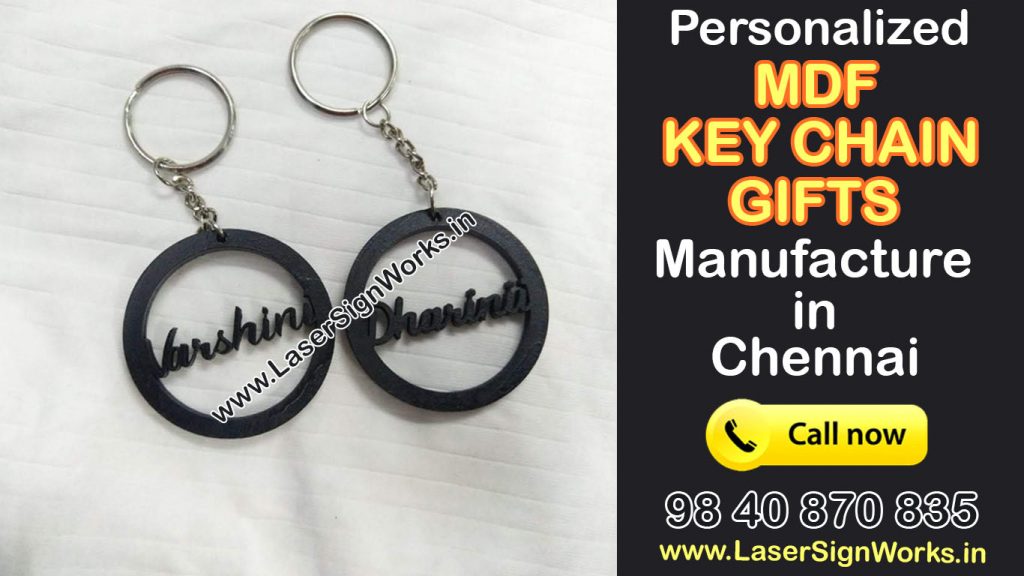 Personalised MDF Keychain with Name Manufacture Chennai Signtrade