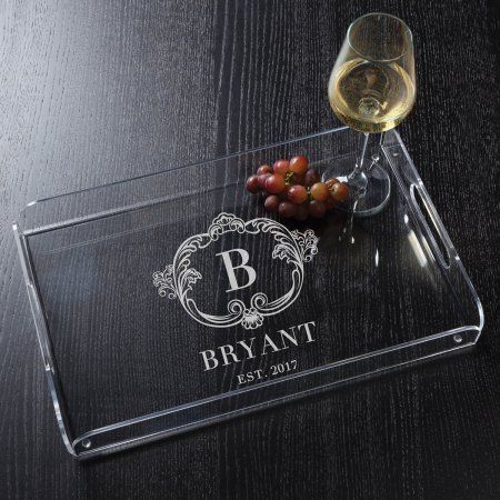 Personalized Acrylic Tray - Vintage Famjly, Clear
